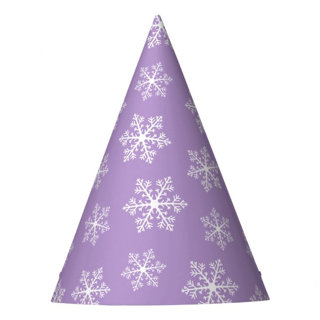 Lila Snowflake Party Hats Partyhütchen (Vorderseite)