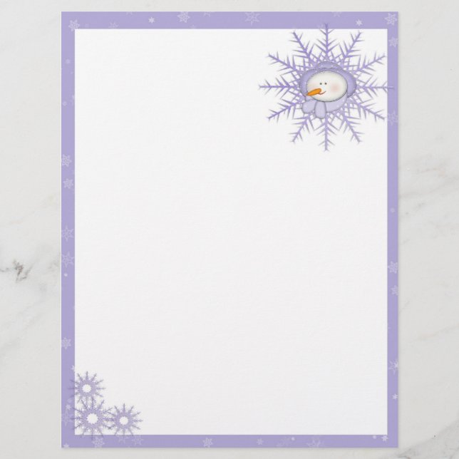 Lila Snowman Snowflakes (Vorderseite)