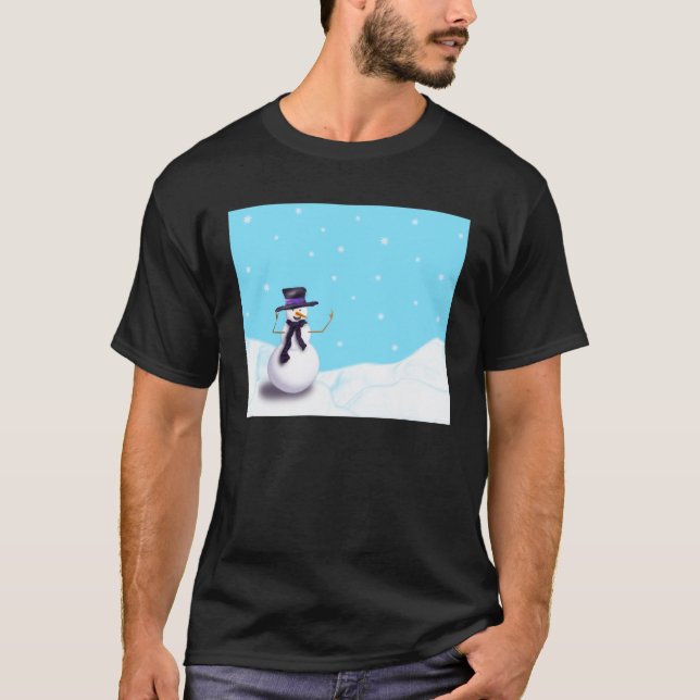 Lila Snowman T-Shirt (Vorderseite)