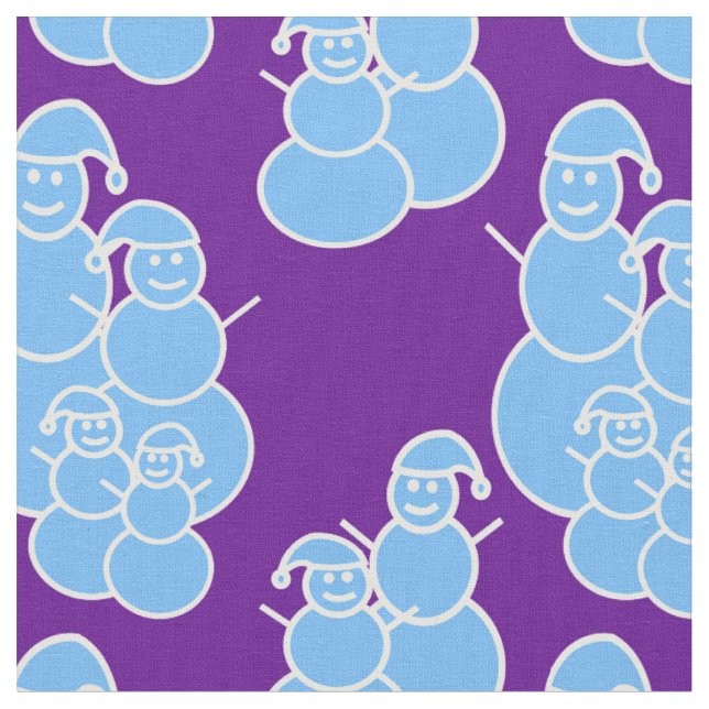Lila Snowmen-Gewebe Stoff (Nahaufnahme)