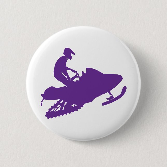 Lila-Snowmobiler Button (Vorderseite)