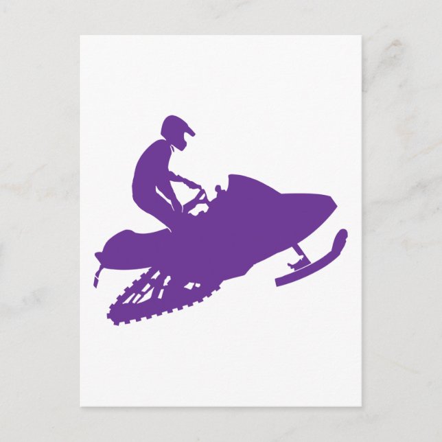 Lila-Snowmobiler Postkarte (Vorderseite)