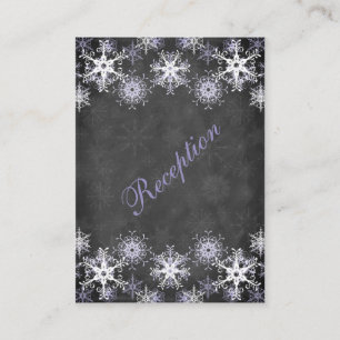 Lila Snowy Chalkboard Hochzeitkarte Begleitkarte