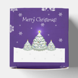 Lila Snowy Christmas Tree Gefälligbox Geschenkschachtel