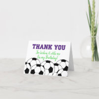 Lila Soccer Dankeschön-Karte