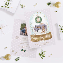 Lila Sofa-Zuhause für Snow Globe Sitzgelegenheiten Feiertagskarte