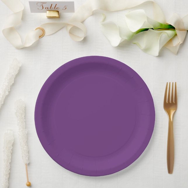 Lila Solid Color Pappteller (Hochzeit)