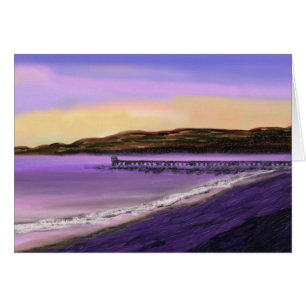 Lila Sonnenaufgang an den Pier-Karten