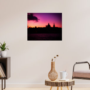Lila Sonnenaufgang in Valletta Poster