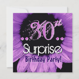 Lila Sonnenblume 30. Überraschung Geburtstagsvorla Einladung