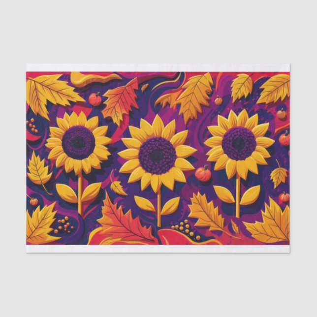 Lila Sonnenblumentrio, Folkloregie-Blume für den F Seidenpapier (Vorderseite)