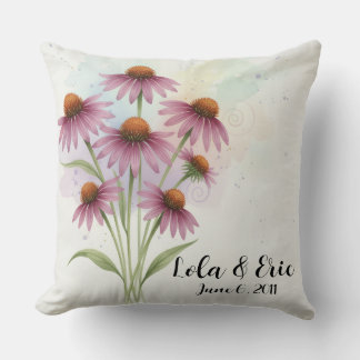 Lila Sonnenhut-Blumenstrauß-Jubiläum Kissen