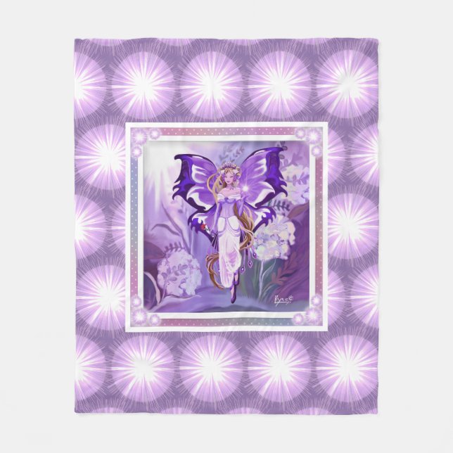 Lila Sonnenmärchen Fleece Blanket (Vorderseite)
