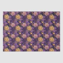 Lila Sonnenmond und Sterne