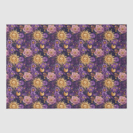 Lila Sonnenmond und Sterne Seidenpapier