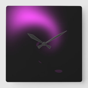 Lila Sonnenstrahl-Wirbellichter Quadratische Wanduhr