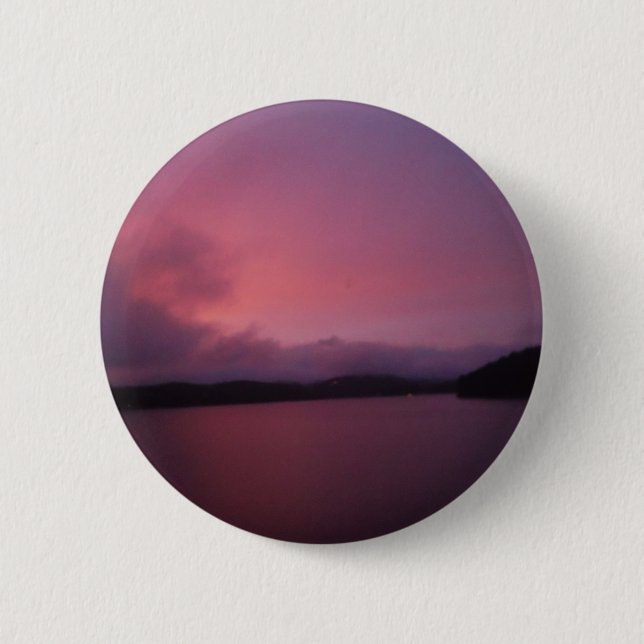 Lila Sonnenuntergang am Arrowhad-See Button (Vorderseite)
