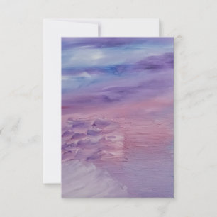 Lila Sonnenuntergang Blau Rosa Farbige Abstrakte K Dankeskarte