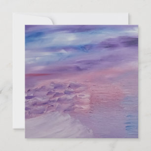 Lila Sonnenuntergang Blau Rosa Farbige Abstrakte K Einladung