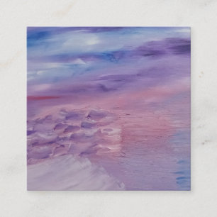Lila Sonnenuntergang Blau Rosa Farbige Abstrakte K Quadratische Visitenkarte