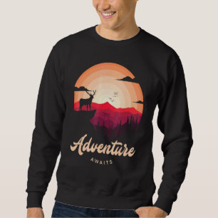 Lila Sonnenuntergang Hirschwald Erlebnis warten Sweatshirt