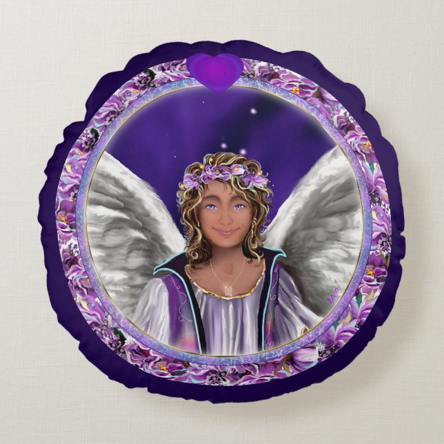 Lila Soul Rundkissen Rundes Kissen (Vorderseite)