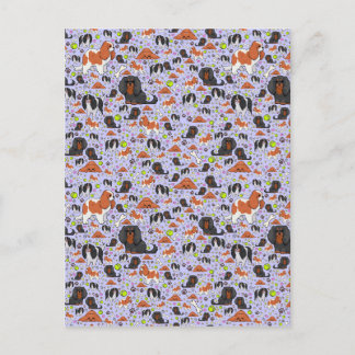 Lila Spaniels Postkarte