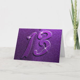 Lila Sparkle 13. Geburtstagskarte Karte