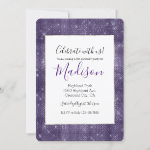 Lila Sparkle Einladung