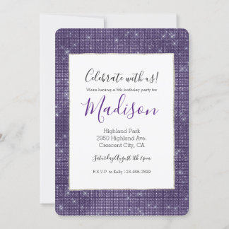 Lila Sparkle Einladung