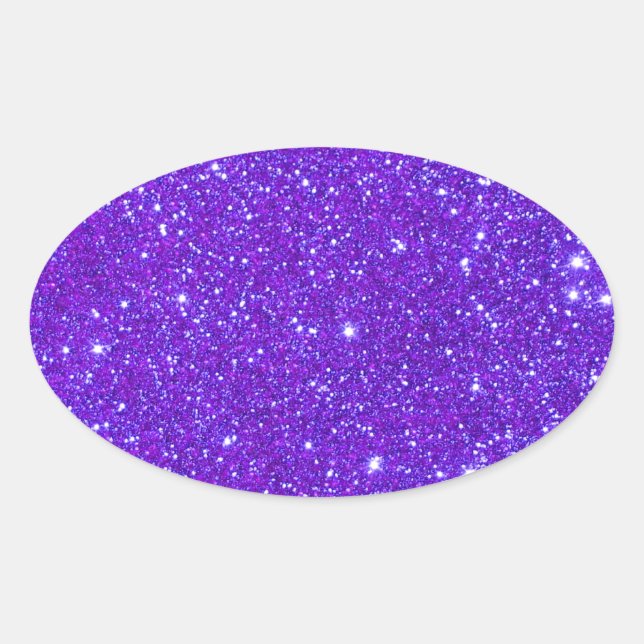 Lila Sparkle Glitzer - Individuelles Design Ovaler Aufkleber (Vorderseite)