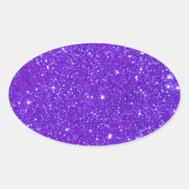 Lila Sparkle Glitzer - Individuelles Design Ovaler Aufkleber