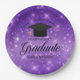 Lila Sparkle Graduate Custom Graduate Party Pappteller