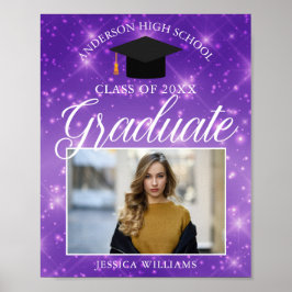 Lila Sparkle Graduate Foto Graduate Party Poster