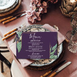 Lila Speisekarten für Hochzeitsgäste im Grünen Menükarte<br><div class="desc">Lila Speisekarte für Hochzeitsgäste im Grünen Elegante 12x18" Tafelkarten Flachmenü Elegantes Kalligraphisches Essen und Getränke Hochzeitsmenüs,  einfache kalligraphische rustikale Hochzeitsmenüs,  rustikale Hochzeitsmenüs,  Blumenmenü,  Hochzeitsmenü,  Hochzeitsmenü,  Hochzeitsmenü in Wasserfarbe,  florale Hochzeitsmenüs,  Botanisches Hochzeitsmenü,  Foto Wedding Menus</div>