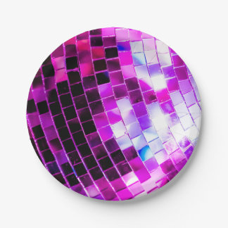 Lila Spiegelungs-Disco-Ball Pappteller