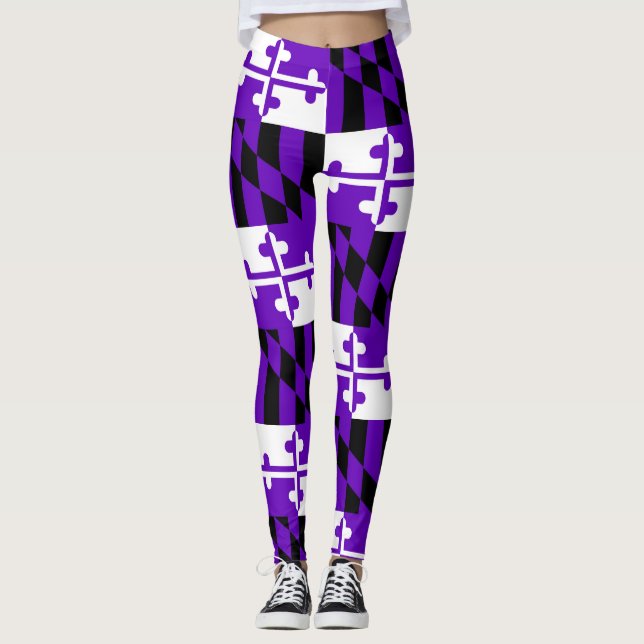 Lila Spiel-Tagesmaryland-Flaggen-Leggings Leggings (Vorderseite)