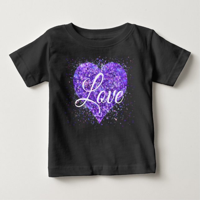 Lila Spinnfolgen, Graffiti-Valentin-Liebe Baby T-shirt (Vorderseite)