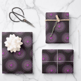 Lila Spiralbild Geschenkpapier Set