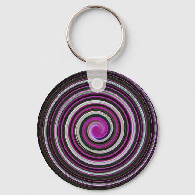 Lila Spiralbild Schlüsselanhänger (Vorderseite)