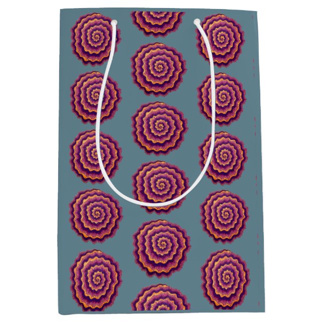 Lila Spiralen Mittlere Geschenktüte (Vorderseite)