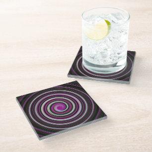 Lila Spiralmuster Glasuntersetzer