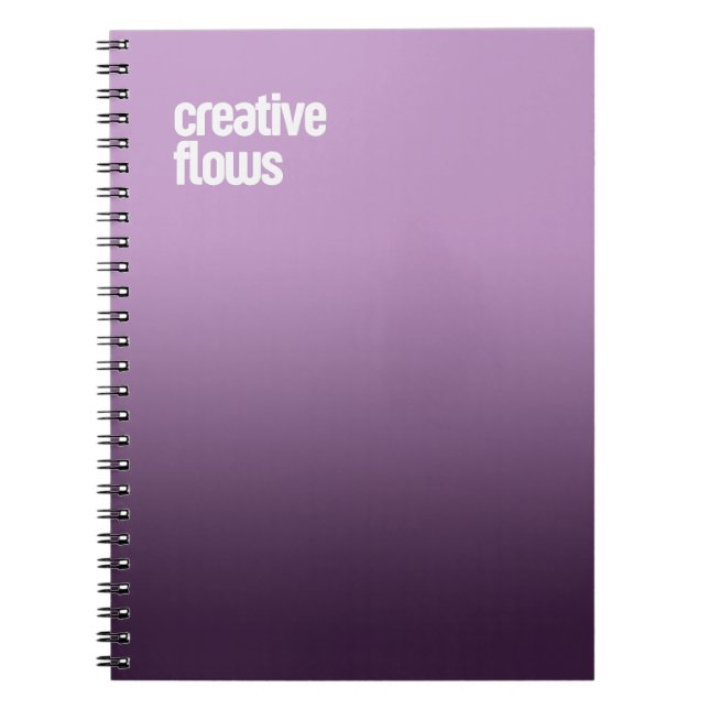 Lila SpiralNotebook - "Creative Flows"-Journal Notizblock (Vorderseite)
