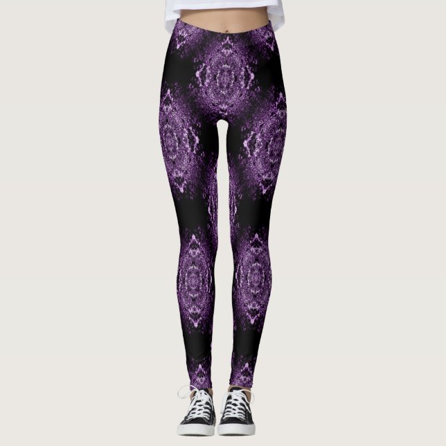 Lila Spitze Leggings (Vorderseite)