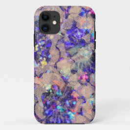 Lila Spitze-Rosen iPhone 11 Hülle