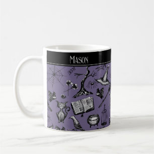 Lila Spooky Halloween Kids Tasse