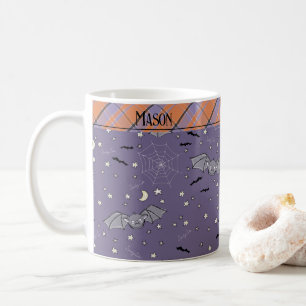 Lila Spooky Niedliche Fledermäuse & Halloween Kari Kaffeetasse