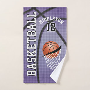 Lila Sport Basketball - Personalisiert Handtuch