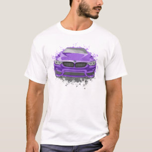 Lila Sportwagen Illustration im Wasserfarbenstil T-Shirt