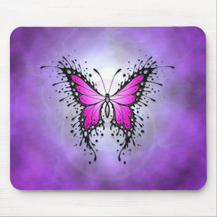 Lila Spritzer-Schmetterling Mousepad